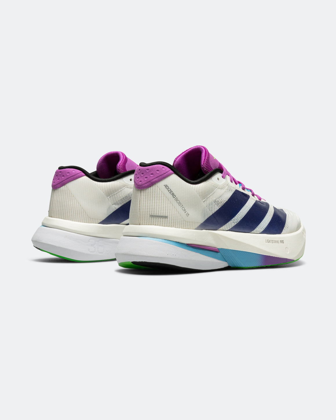 adidas - Womens Adizero Boston 13 - Core White/Collegiate Purple-Lime Burst - Up There Athletics