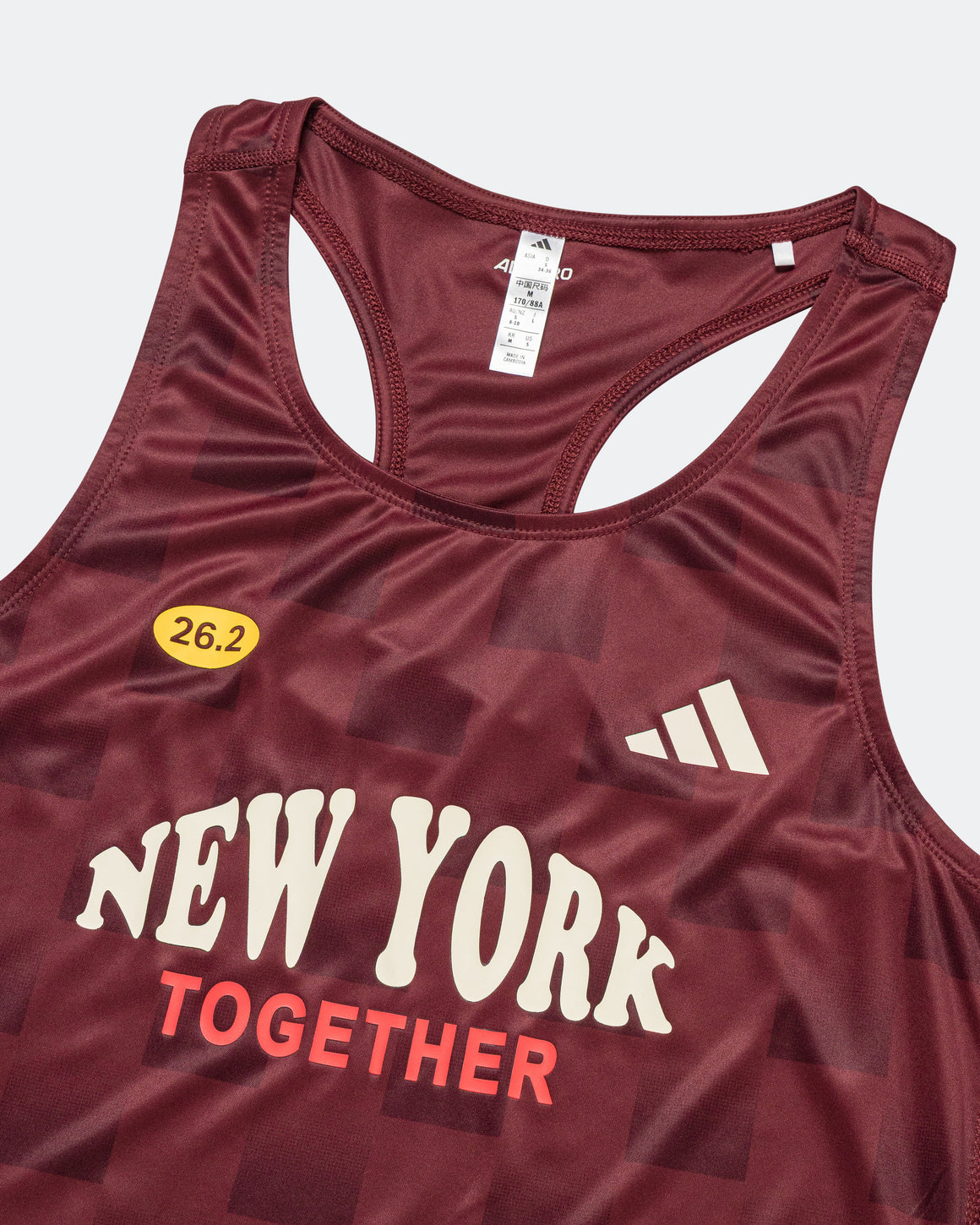 adidas - Womens Adizero NYC Singlet - Shadow Red/Maroon - Up There Athletics