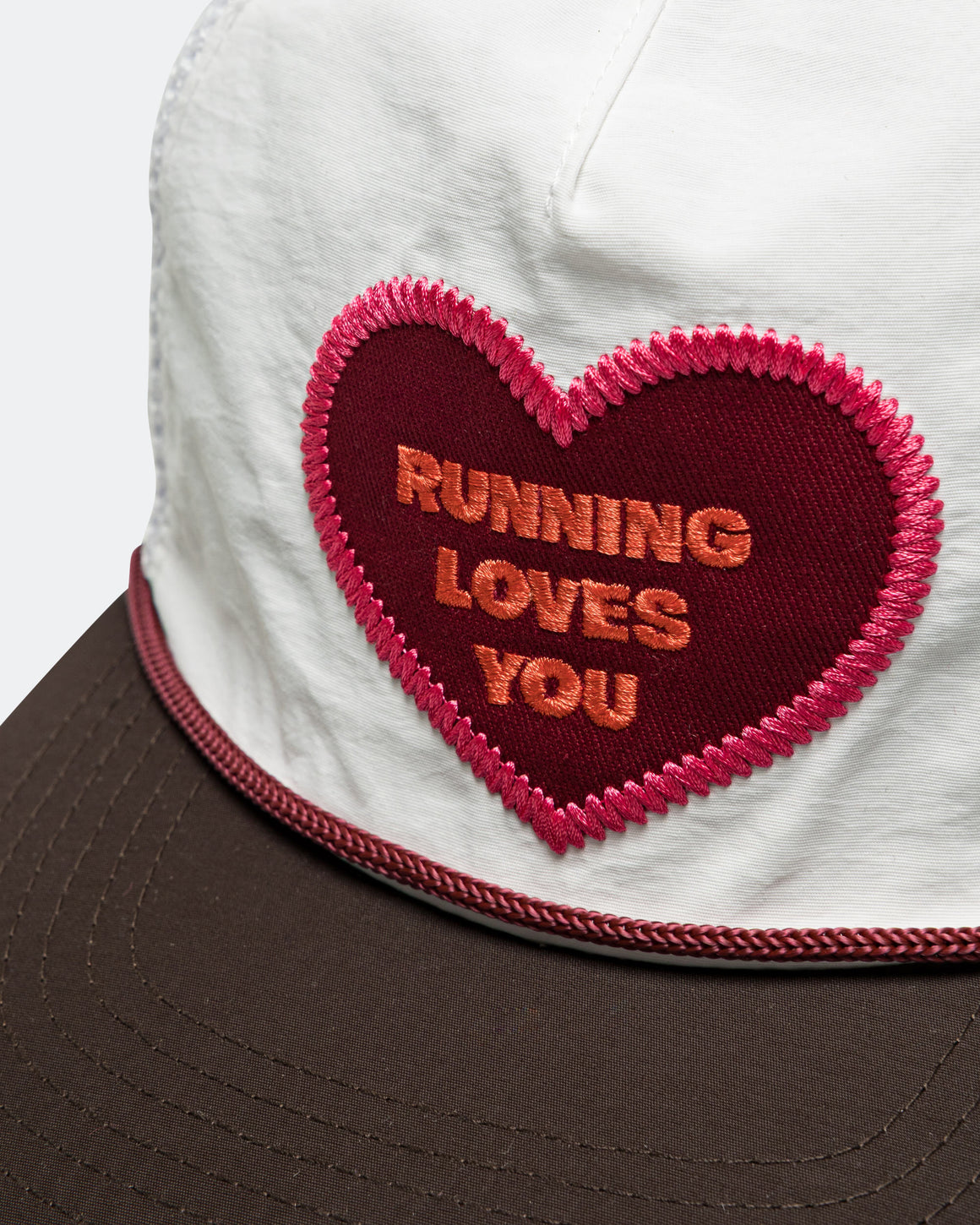 Alex Zono - Love Heart "Running Loves You" Trucker Hat - White - Up There Athletics