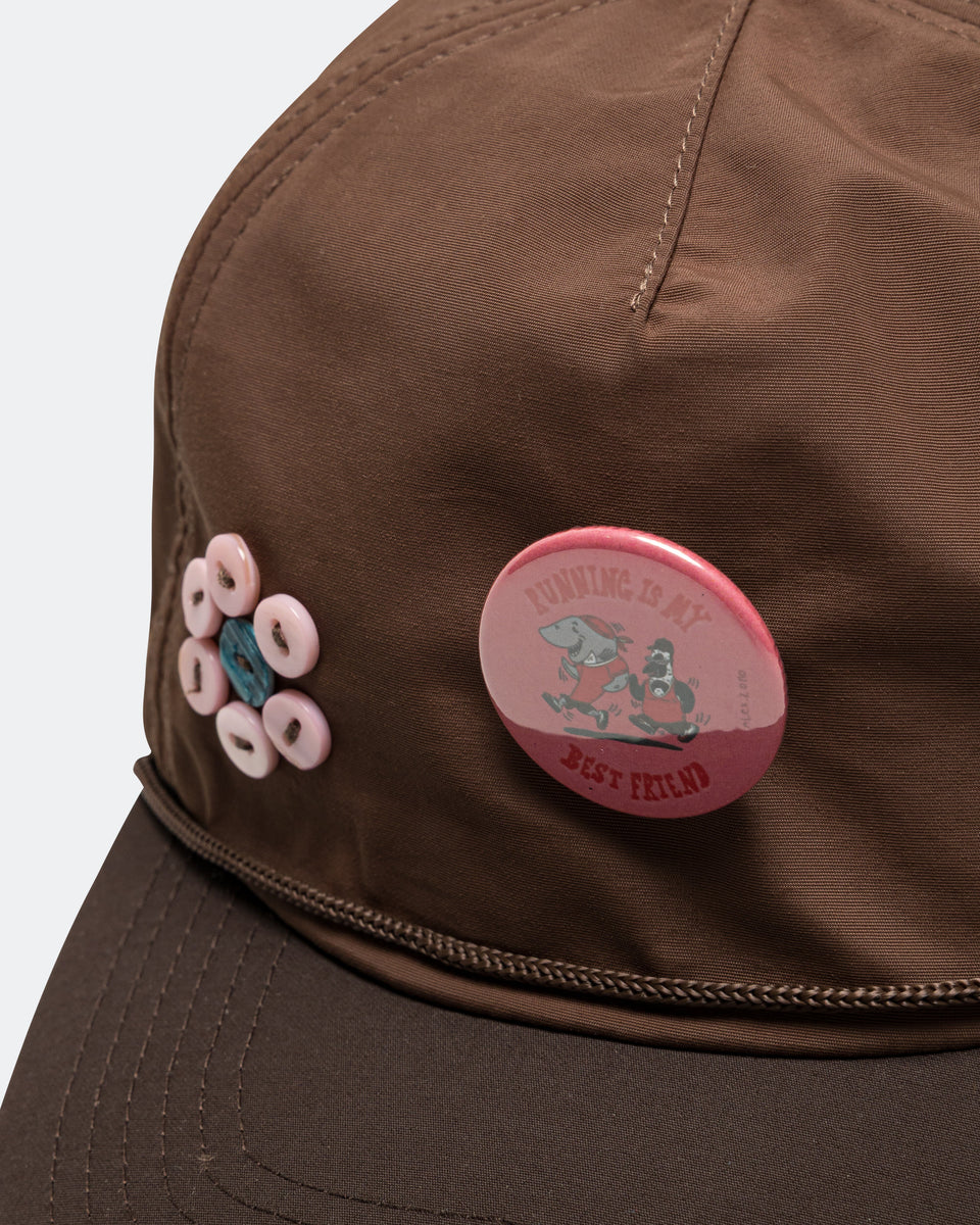 Alex Zono - Running Is My Best Friend Pin Trucker Hat - Brown | Up ...