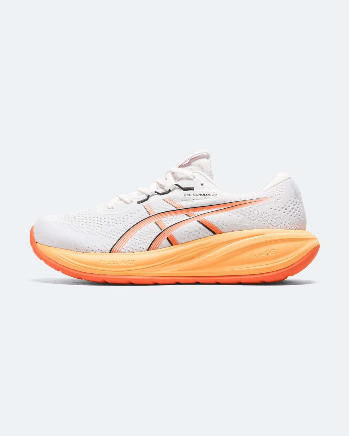 Asics - Mens Gel-Cumulus 28 - White/Energy Orange - Up There Athletics
