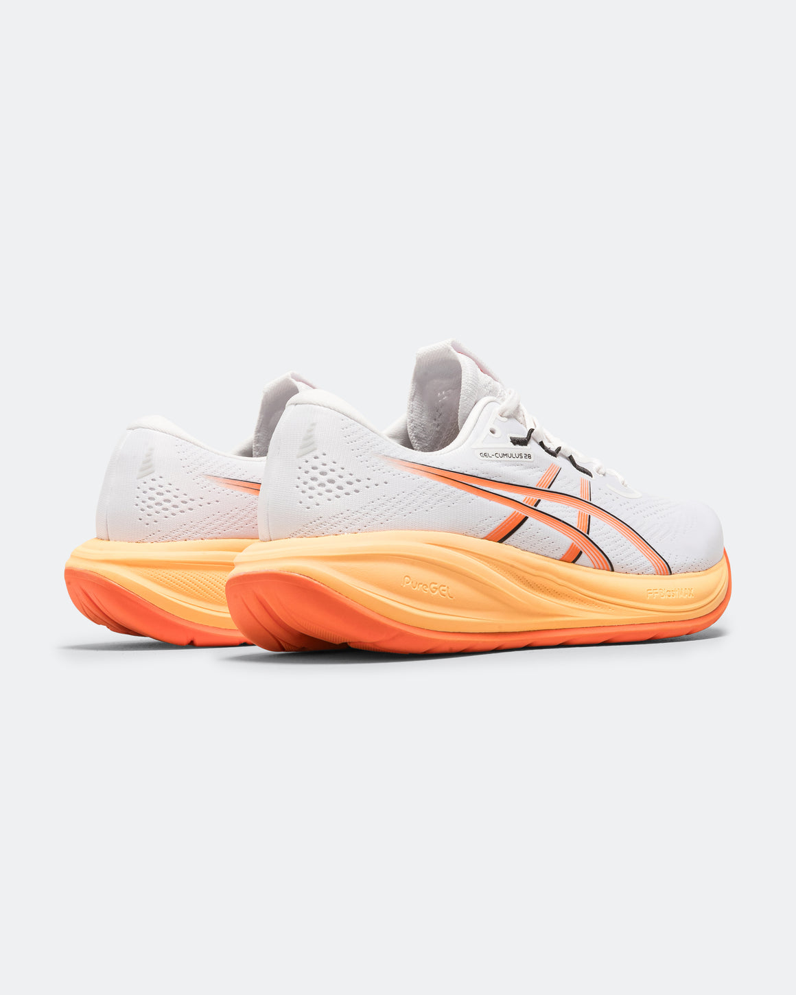 Asics - Mens Gel-Cumulus 28 - White/Energy Orange - Up There Athletics