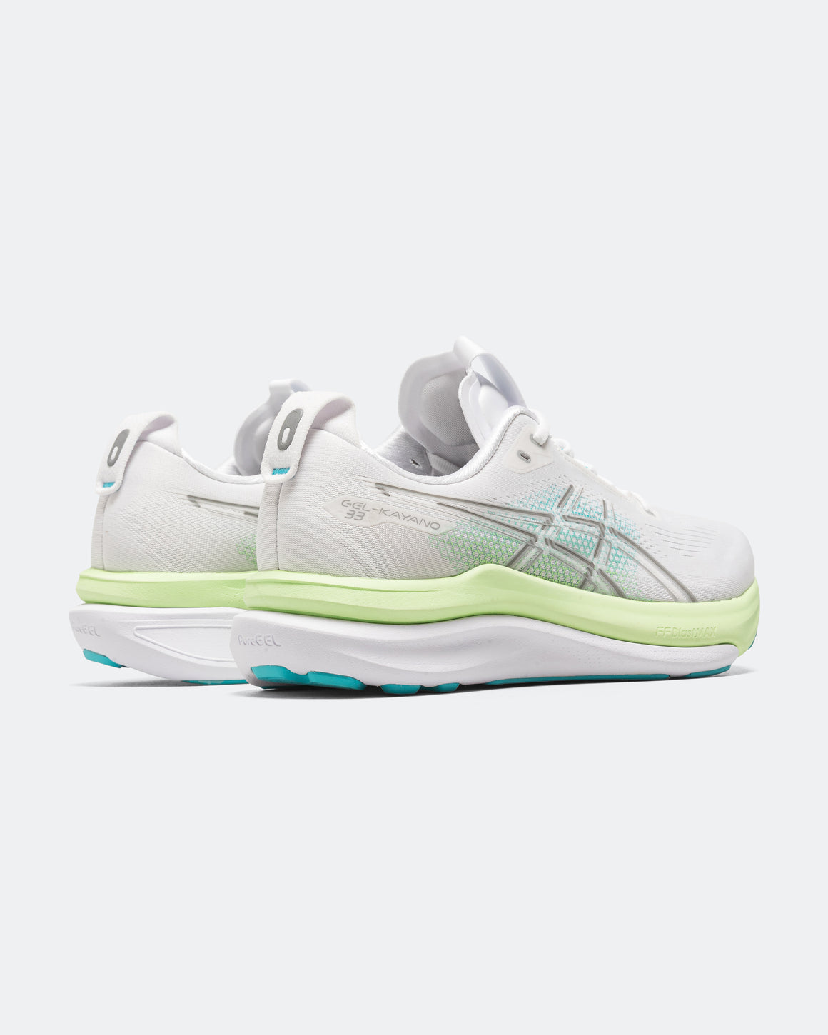 Asics - Mens GEL-Kayano 33 - White/Energy Aqua - Up There Athletics