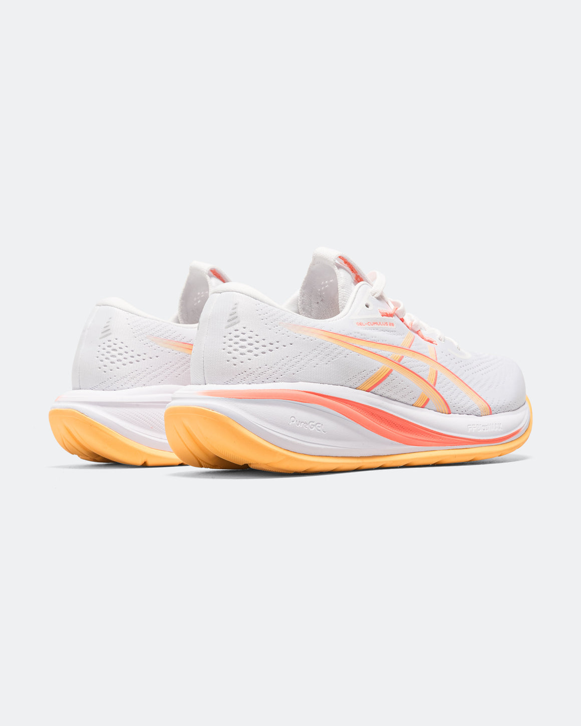 Asics - Womens Gel-Cumulus 28 - White/Orange Glow - Up There Athletics