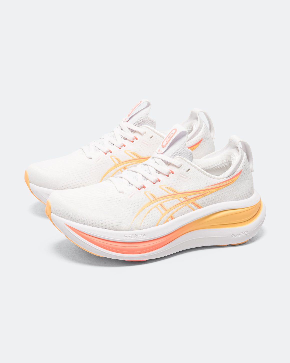Asics - Womens Gel-Nimbus 28 - White/Sun Coral - Up There Athletics