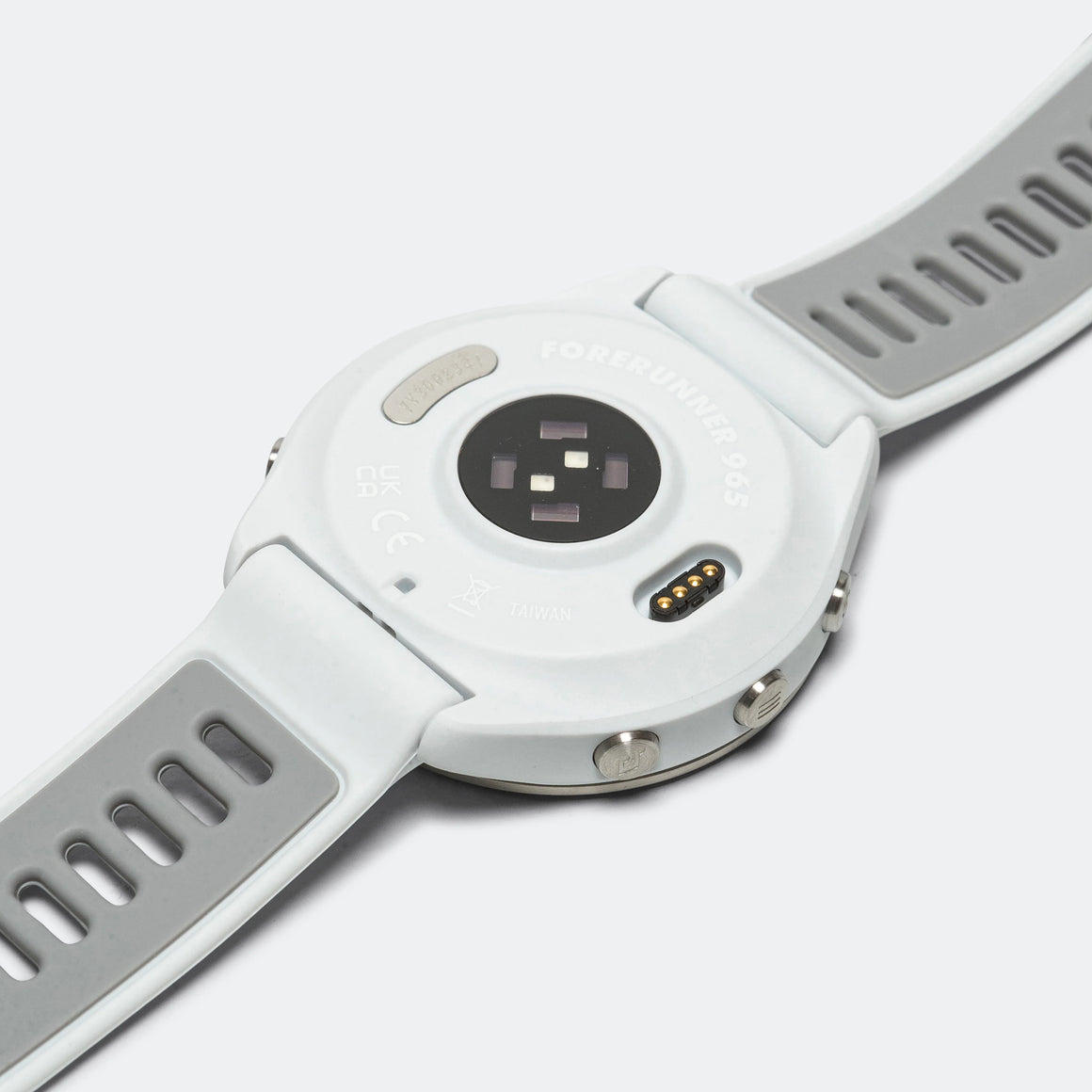 Garmin - Forerunner 965 - Titanium Bezel w/Whitestone Case & Whitestone/Powder Grey Silicone Band - Up There Athletics