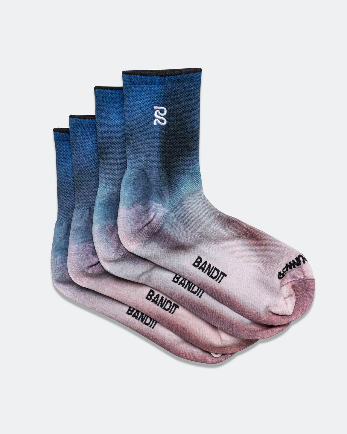 Bandit Running - Lite Run Ribbed Quarter Socks 2 Pack - Aegean Multi - Up There Athletics