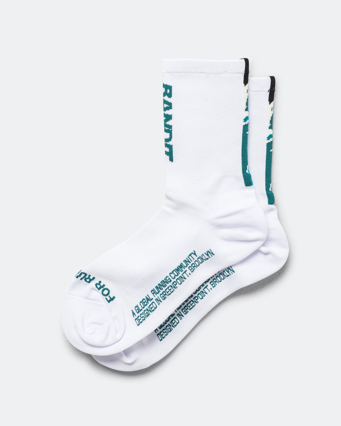 Bandit Running - Lite Run Quarter Socks 'Vertical Bandit' 2 Pack - White/Storm - Up There Athletics