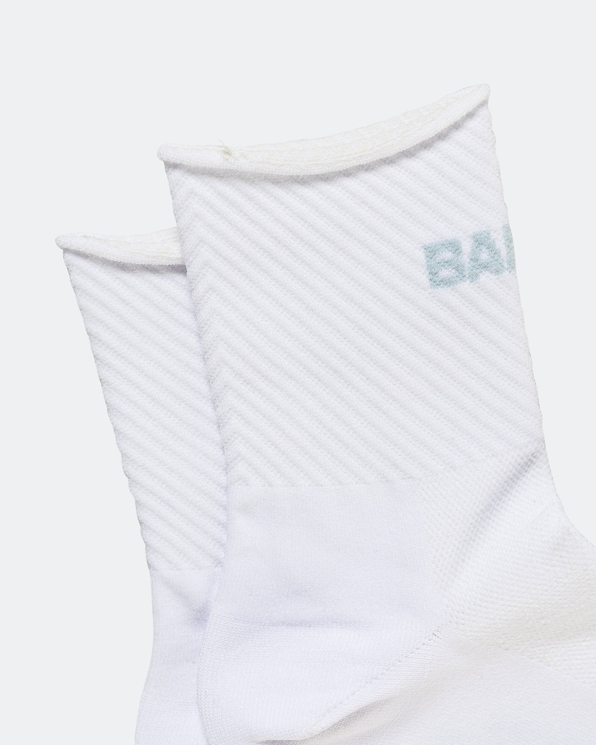 Bandit Running - Lite Run Ribbed Quarter Sock - White with Pavilion Blue (2 Pack) - Up There Athletics