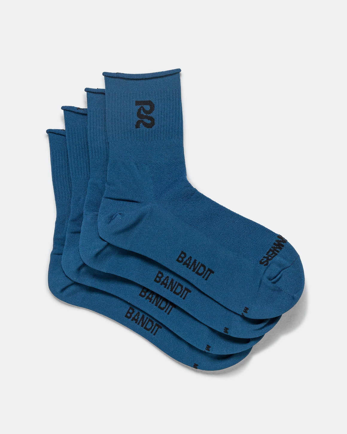 Bandit Running - Lite Run Ribbed Quarter Socks 2 Pack - Aegean - Up There Athletics