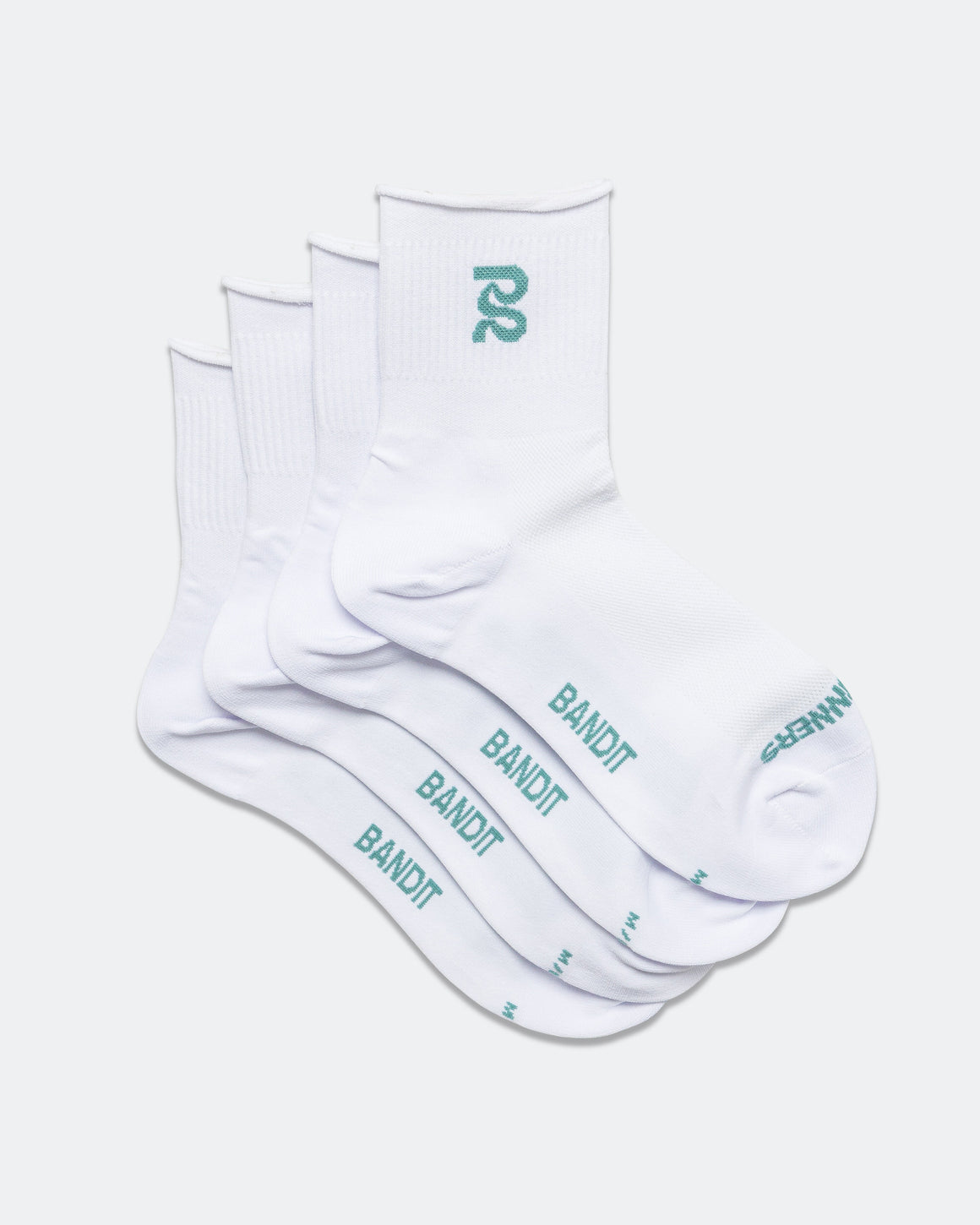 Bandit Running - Lite Run Ribbed Quarter Socks 2 Pack - Tranquil Blue - Up There Athletics