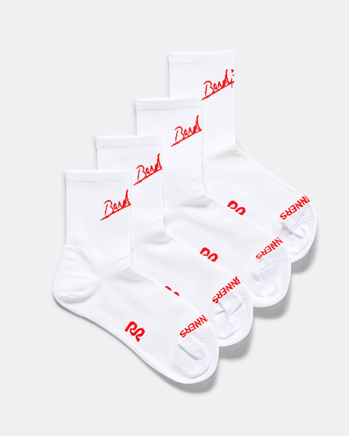 Bandit Running - Lite Run Socks 2 Pack - White/Intense Red - Up There Athletics