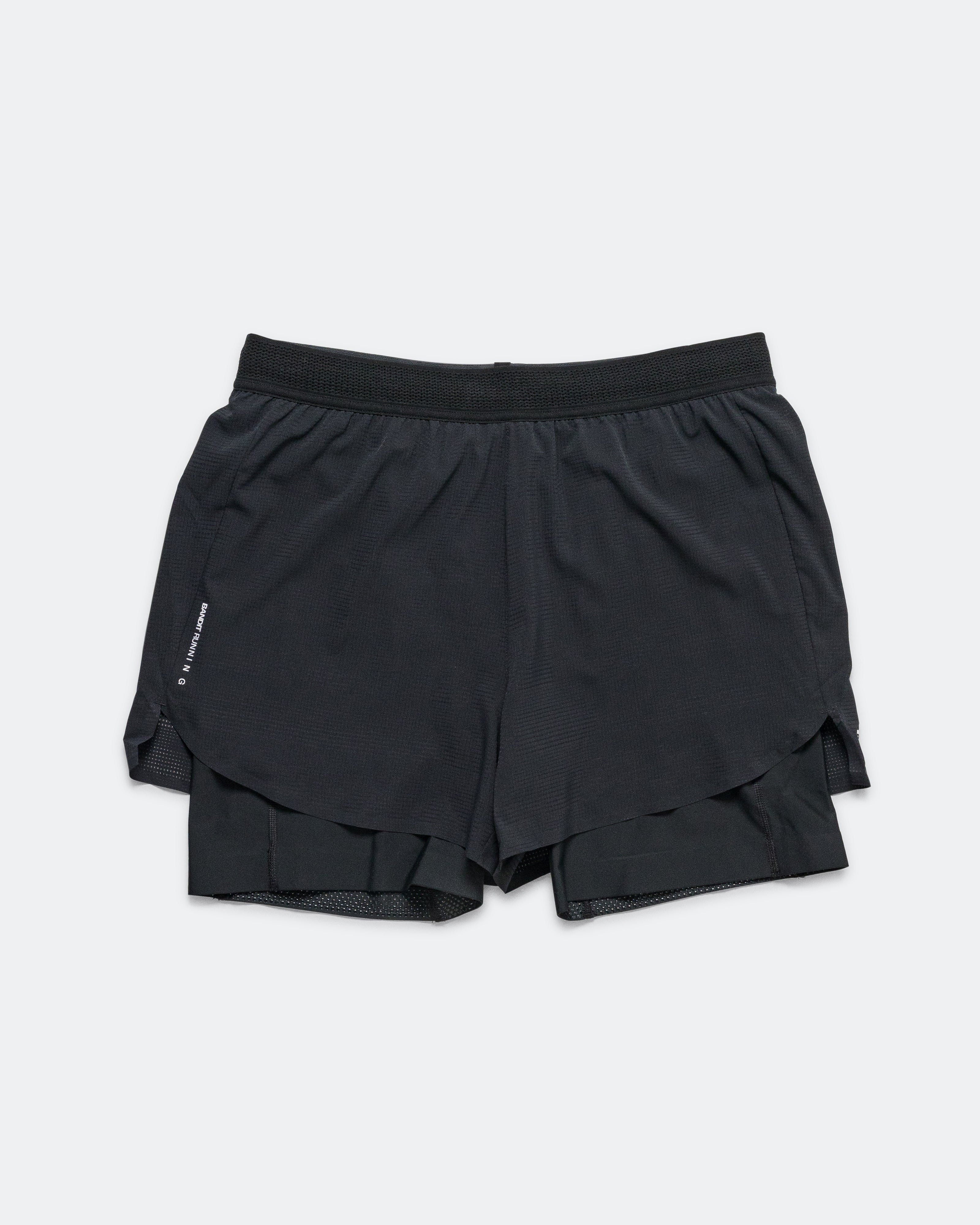 BANDIT_ MEN'S 2-IN-1 RUN SHORT_バンディット Bandit Running - Mens CoolGrid 2-in-1 Run Short - Black | Up There