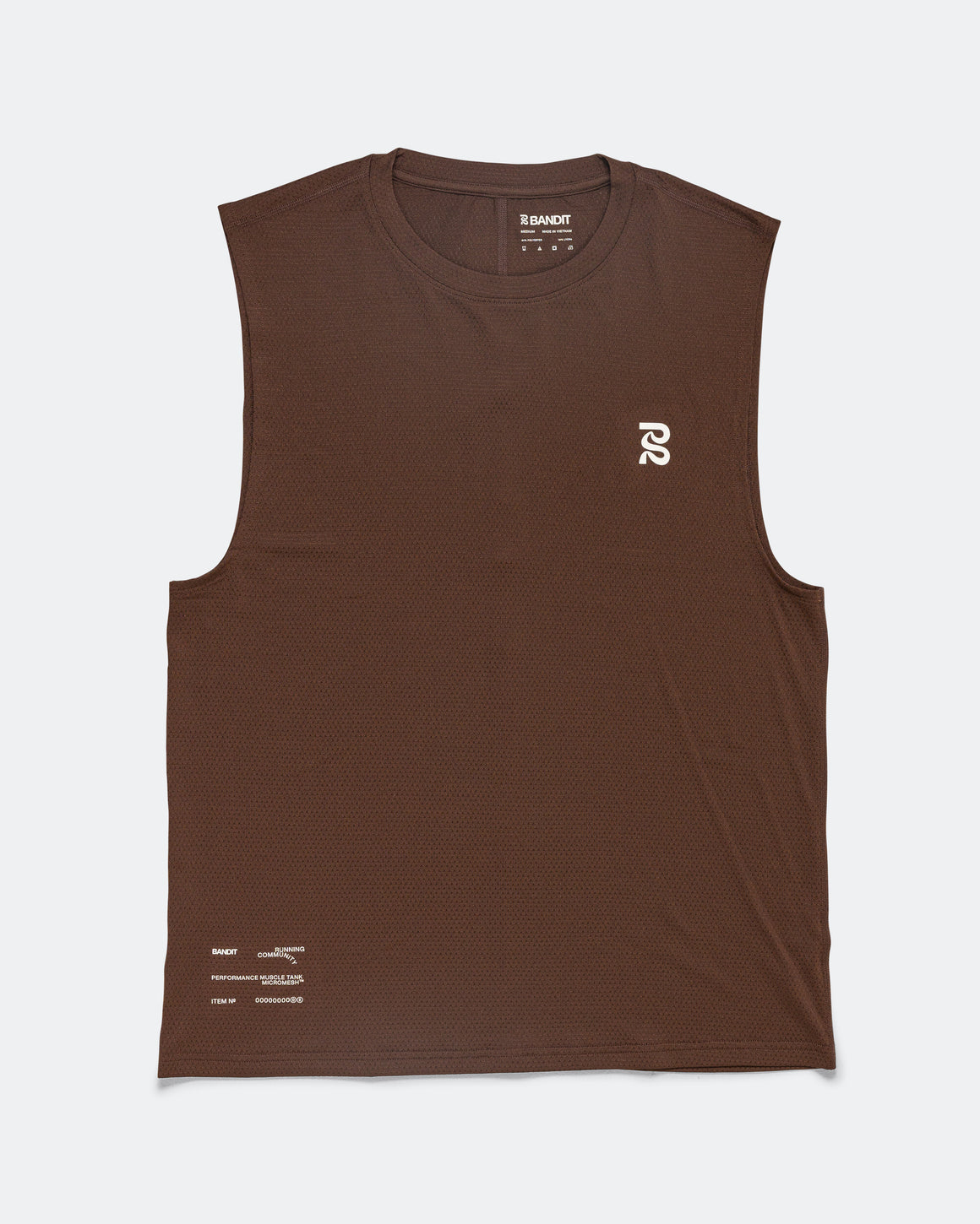Bandit Running - Mens MicroMesh Muscle Tank - Cacao - Up There Athletics