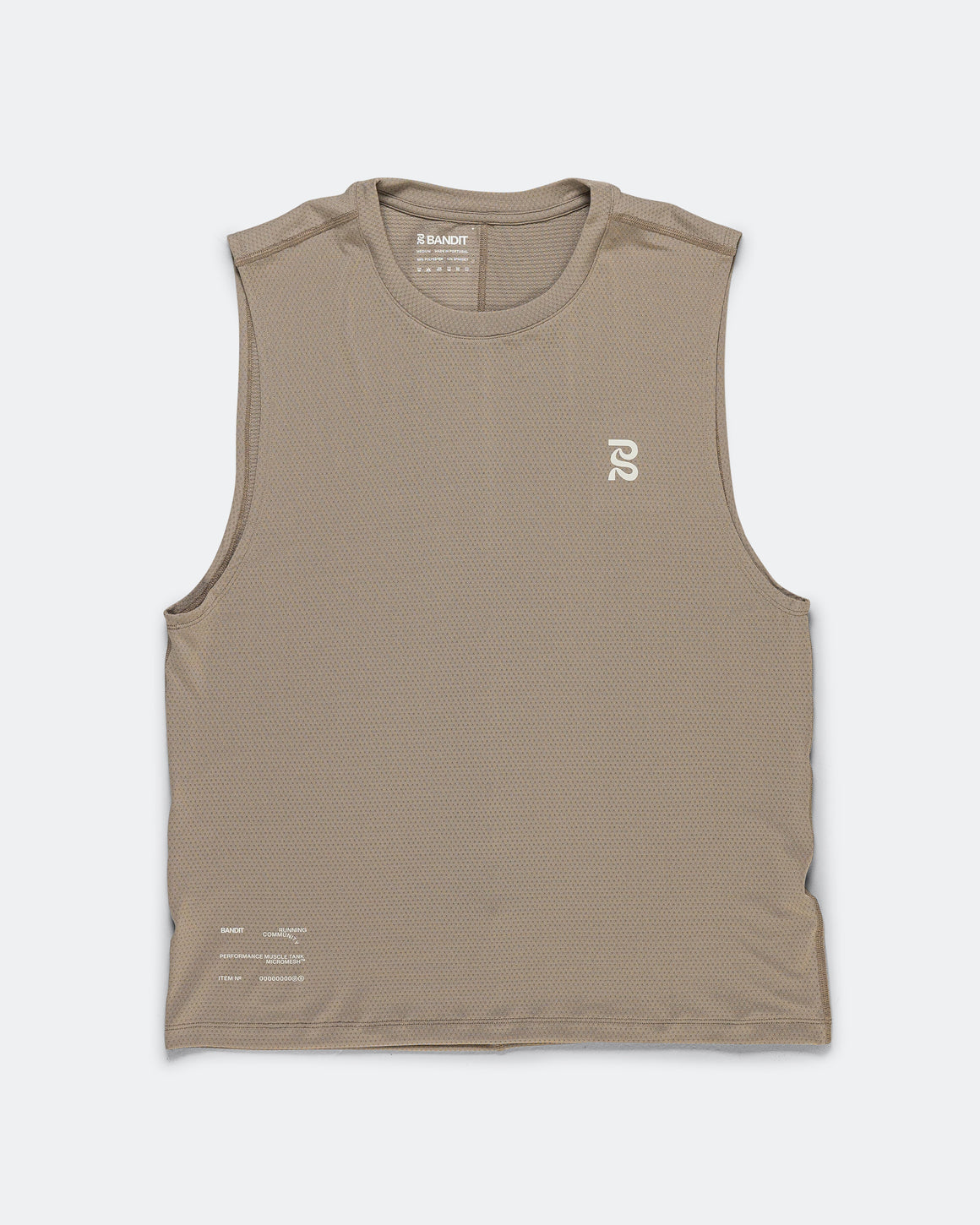 Bandit Running - Mens Micromesh Run Tank - Concrete Taupe - Up There Athletics