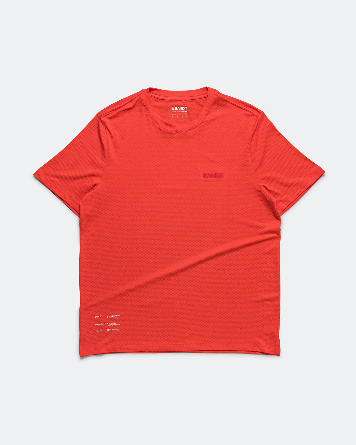Bandit Running - Mens Micromesh Short Sleeve Run Tee - Poppy - Up There Athletics