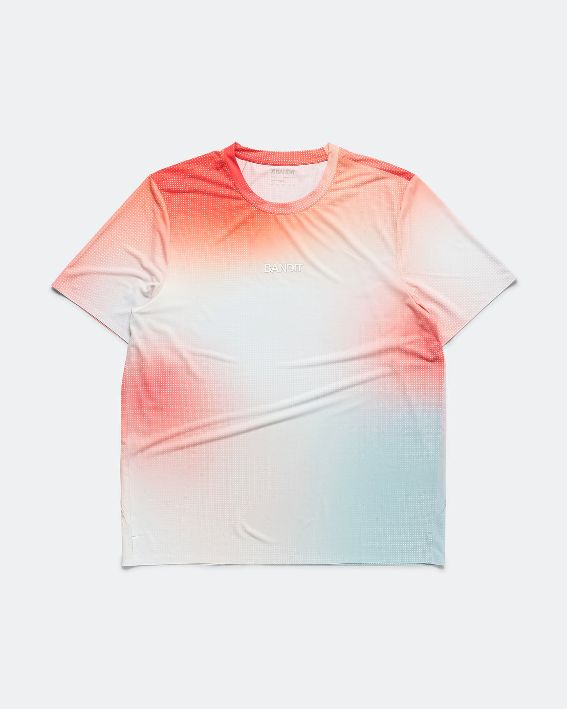Bandit Running - Mens Specter Performance Tee with Flopack - Micro Geo Gradient - Copal/Lagoon - Up There Athletics