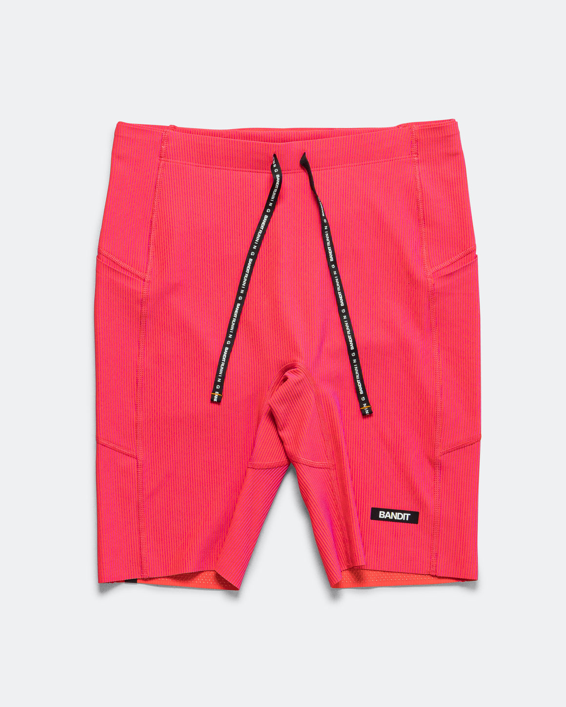 Bandit Running - Mens Striped Cadence Half Tights - Poppy/Azalea - Up There Athletics