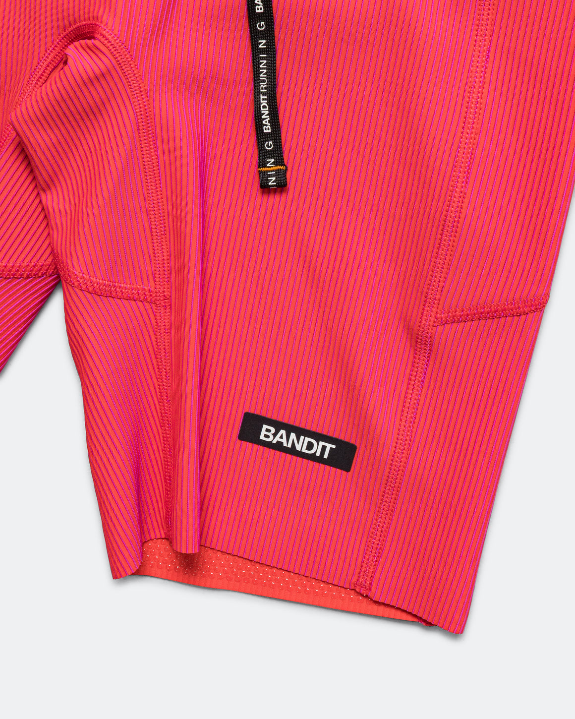 Bandit Running - Mens Striped Cadence Half Tights - Poppy/Azalea - Up There Athletics