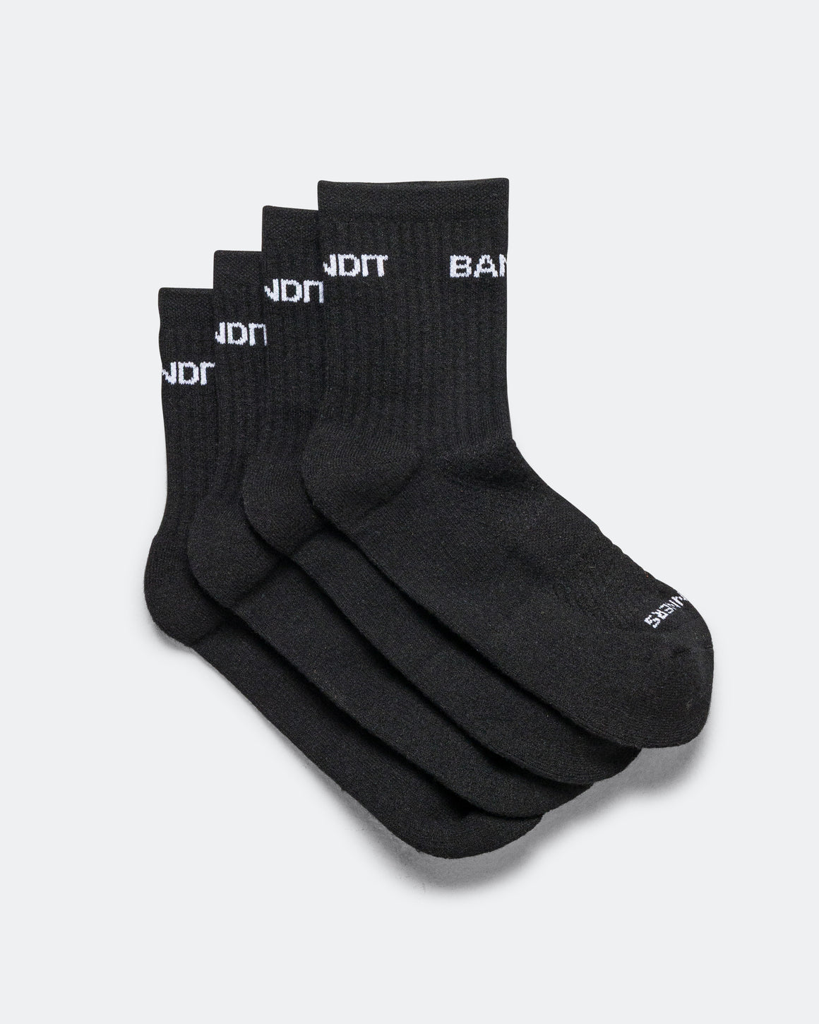 Bandit Running - Merino Wool Run Socks 2 Pack - Black/White - Up There Athletics