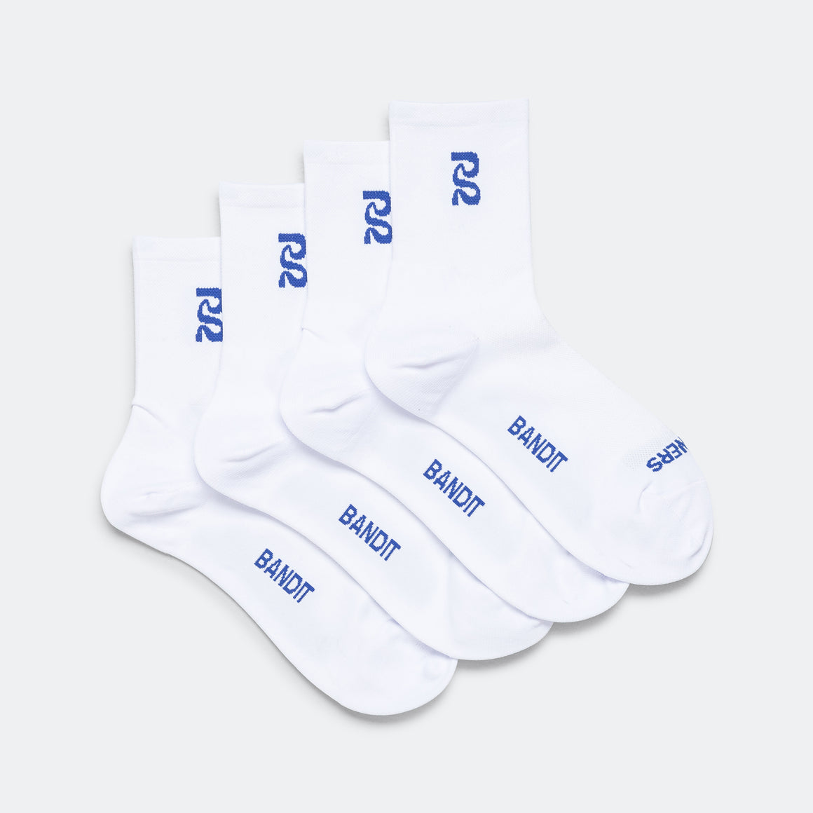 Bandit Running - Lite Run Current Quarter Socks 2 Pack - White/Mazarine Blue - Up There Athletics