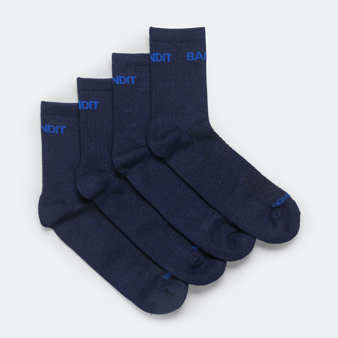 Bandit Running - 2 Pack Merino Wool Run Quarter Socks - NY Navy/Mazarine - Up There Athletics