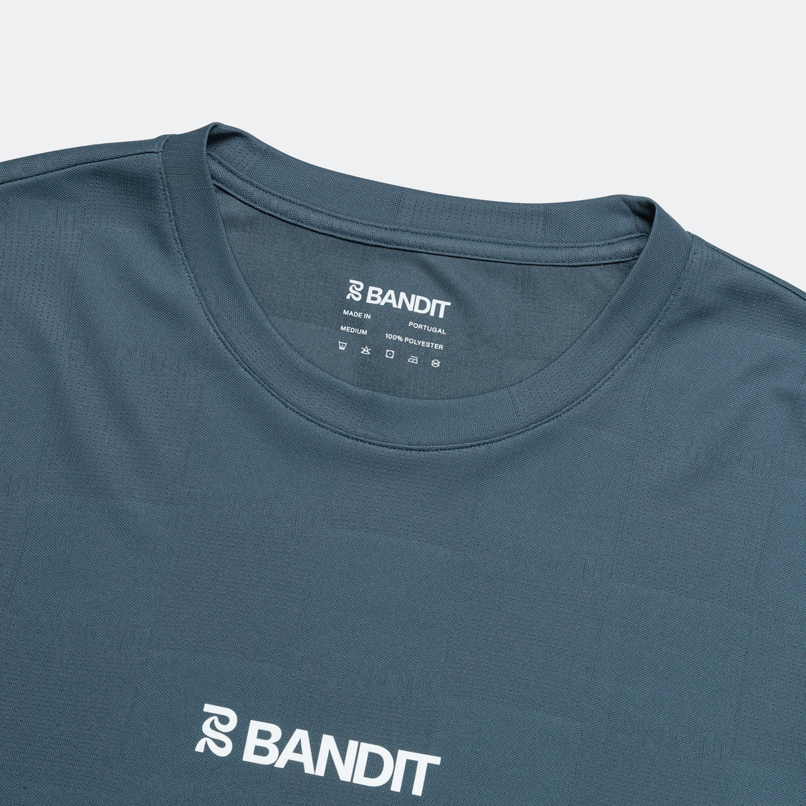 Bandit Running - Cheque Jacquard Tee - Storm Grey - Up There Athletics