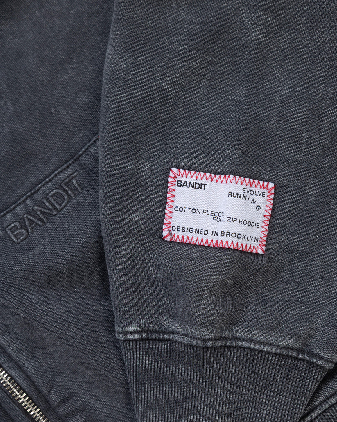 Bandit Running - Chroma Wash 2-Way Zip Hoodie - Black Chroma Wash - Up There Athletics