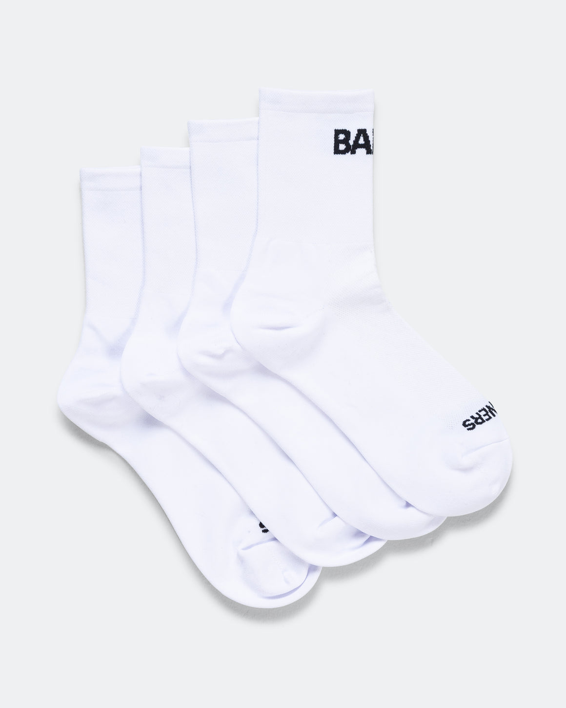 Bandit Running - Lite Run Ribbed Quarter Sock - White (2 Pack) - Up There Athletics