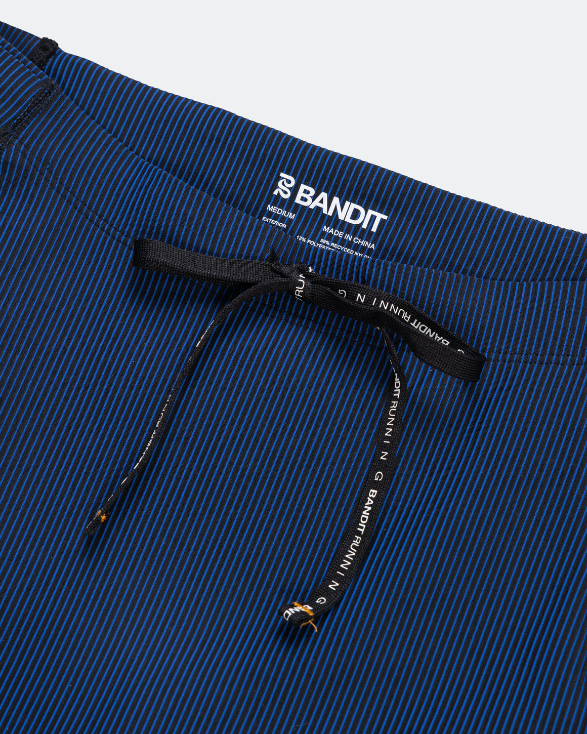 Bandit Running - Mens Striped Cadence Half Tights - Black/Bauhaus Blue - Up There Athletics