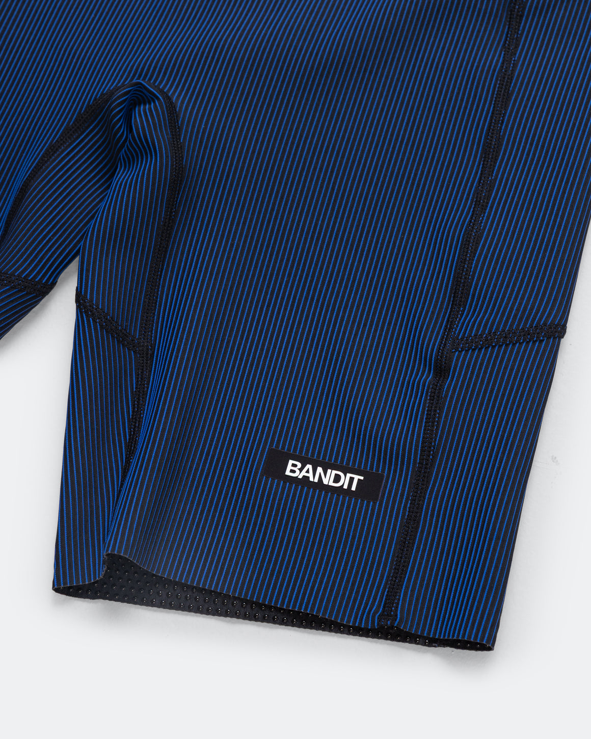 Bandit Running - Mens Striped Cadence Half Tights - Black/Bauhaus Blue - Up There Athletics