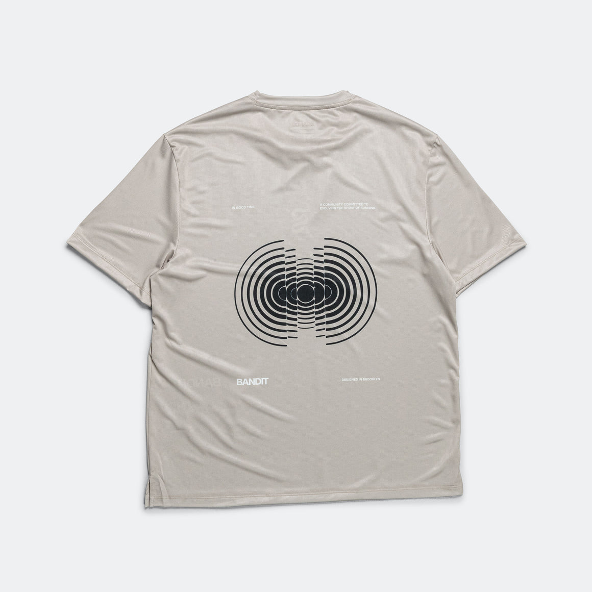 Bandit Running - Sliced Spiral Driftª Performance Tee - Stone - Up There Athletics