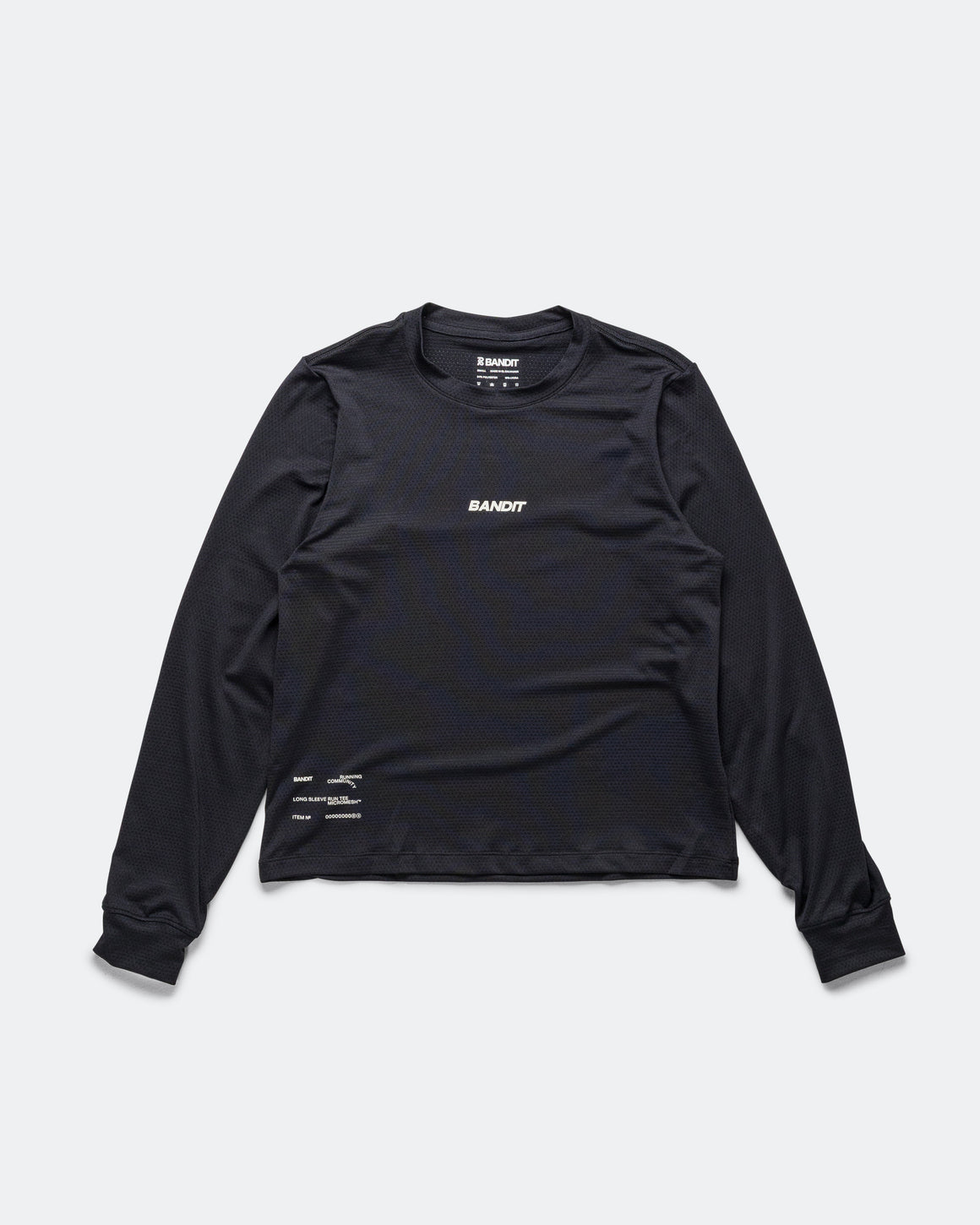 Bandit Running - Womens Long Sleeve Micromesh Tee - Bandit Black - Up There Athletics