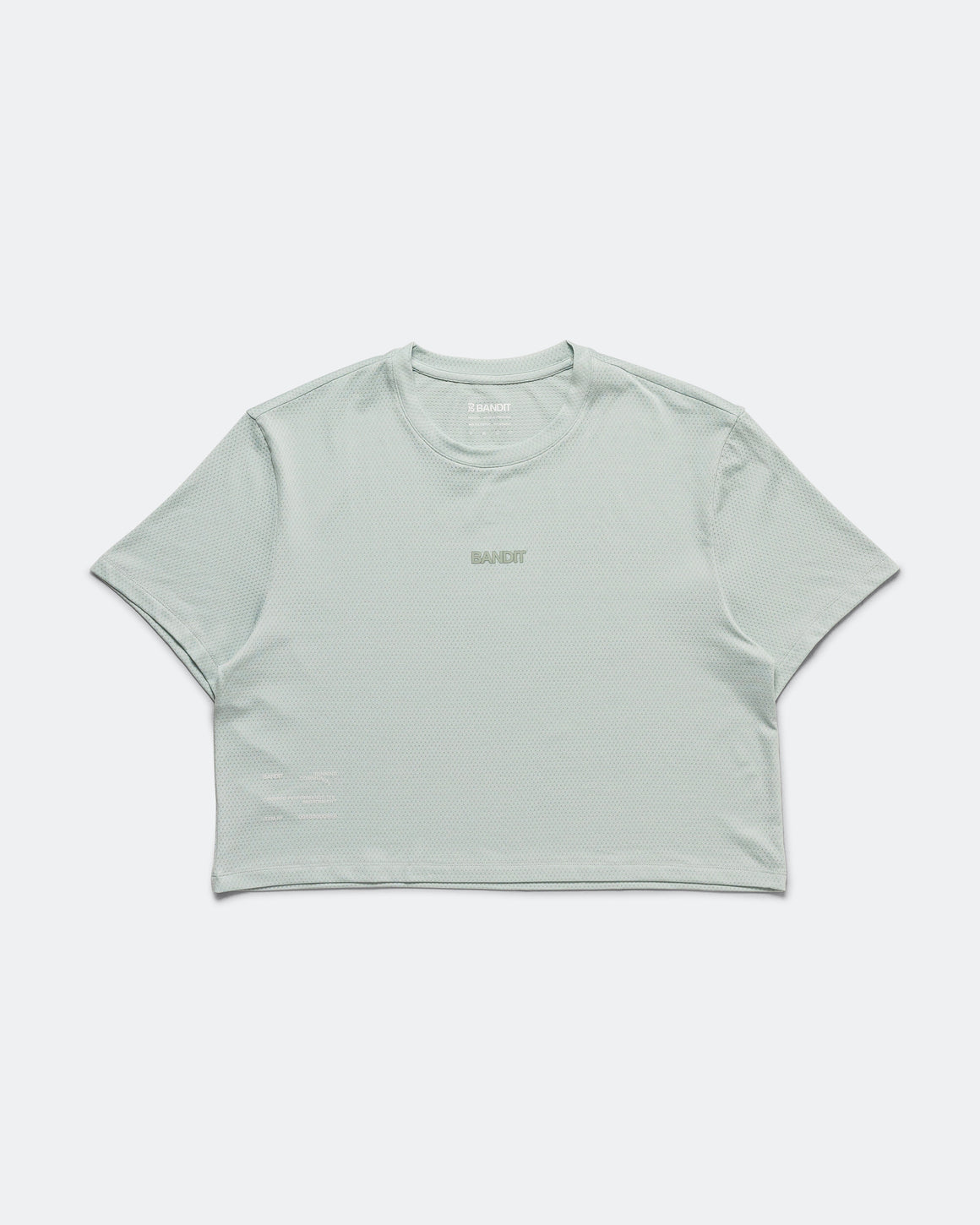 Bandit Running - Womens Micromesh Cropped Run Tee - Mist - Up There Athletics