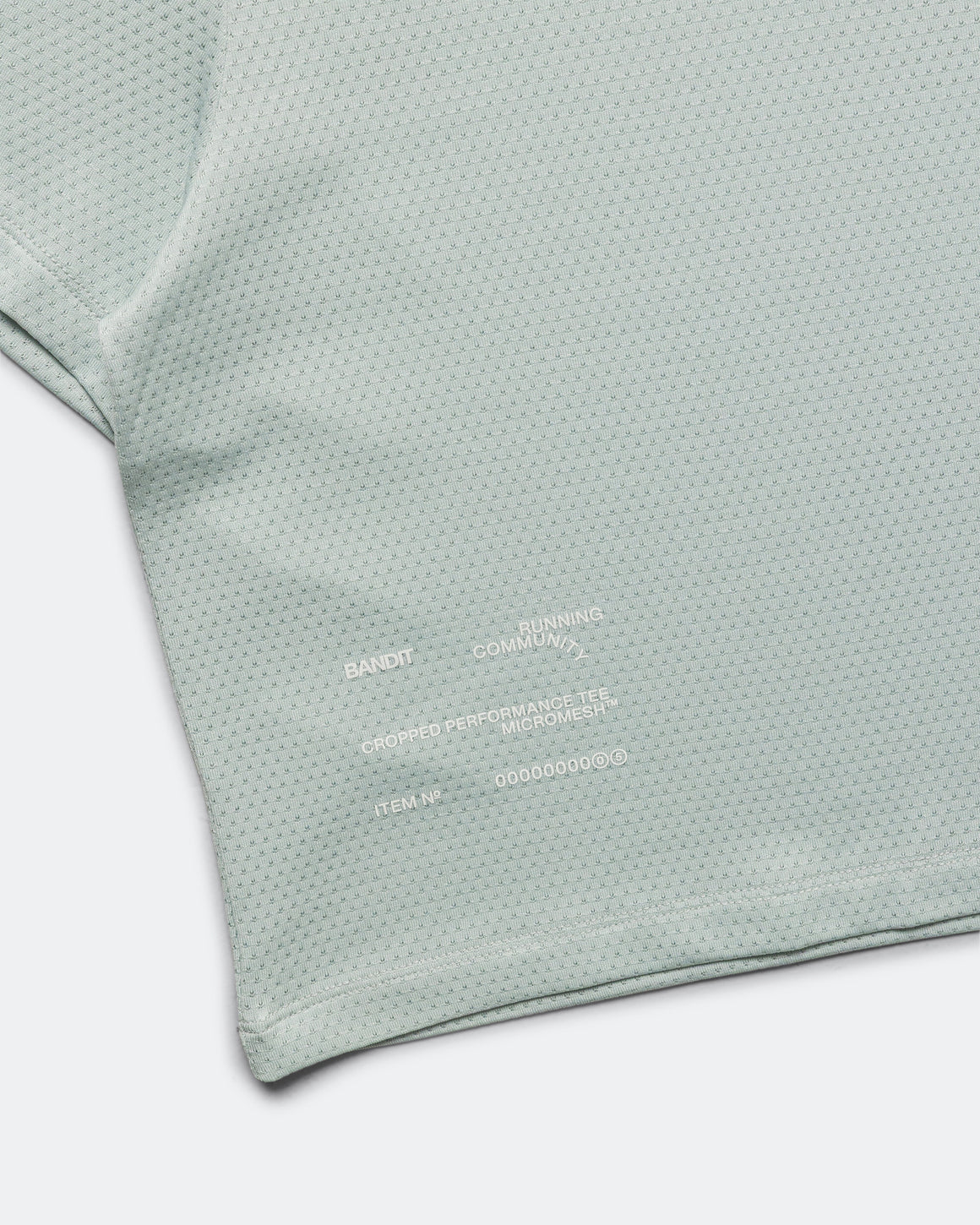 Bandit Running - Womens Micromesh Cropped Run Tee - Mist - Up There Athletics