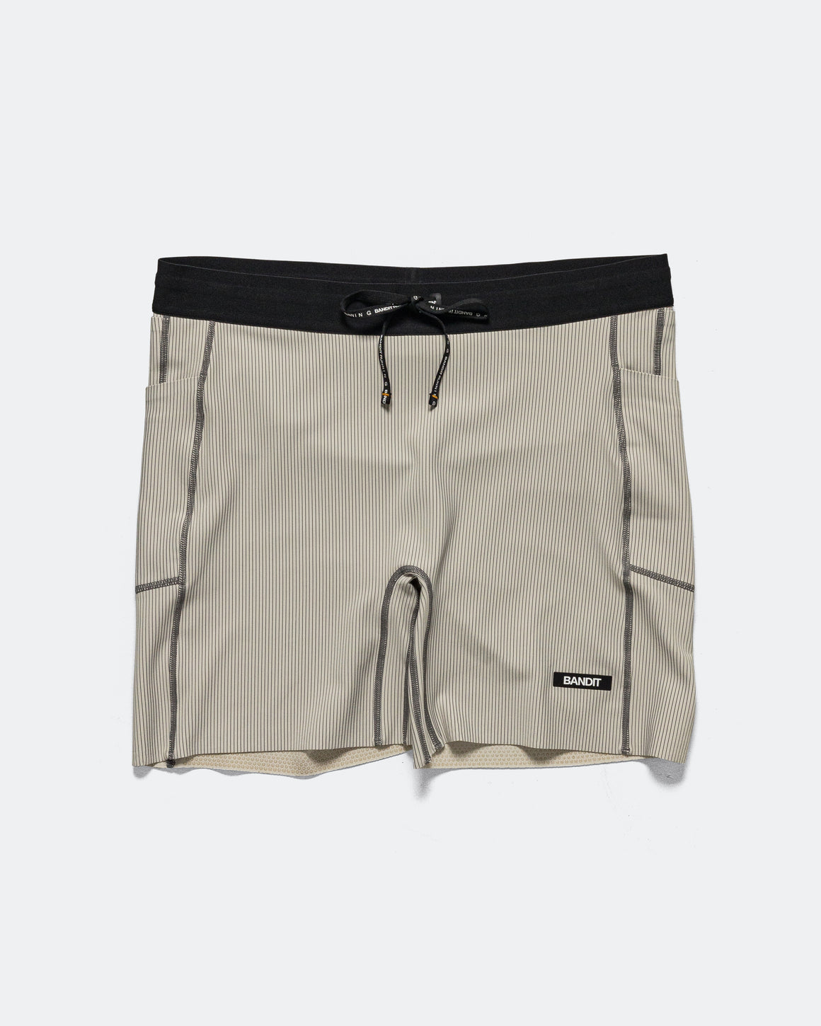 Bandit Running - Womens Striped Cadence 5in Compression Shorts - Plaster/Slate - Up There Athletics