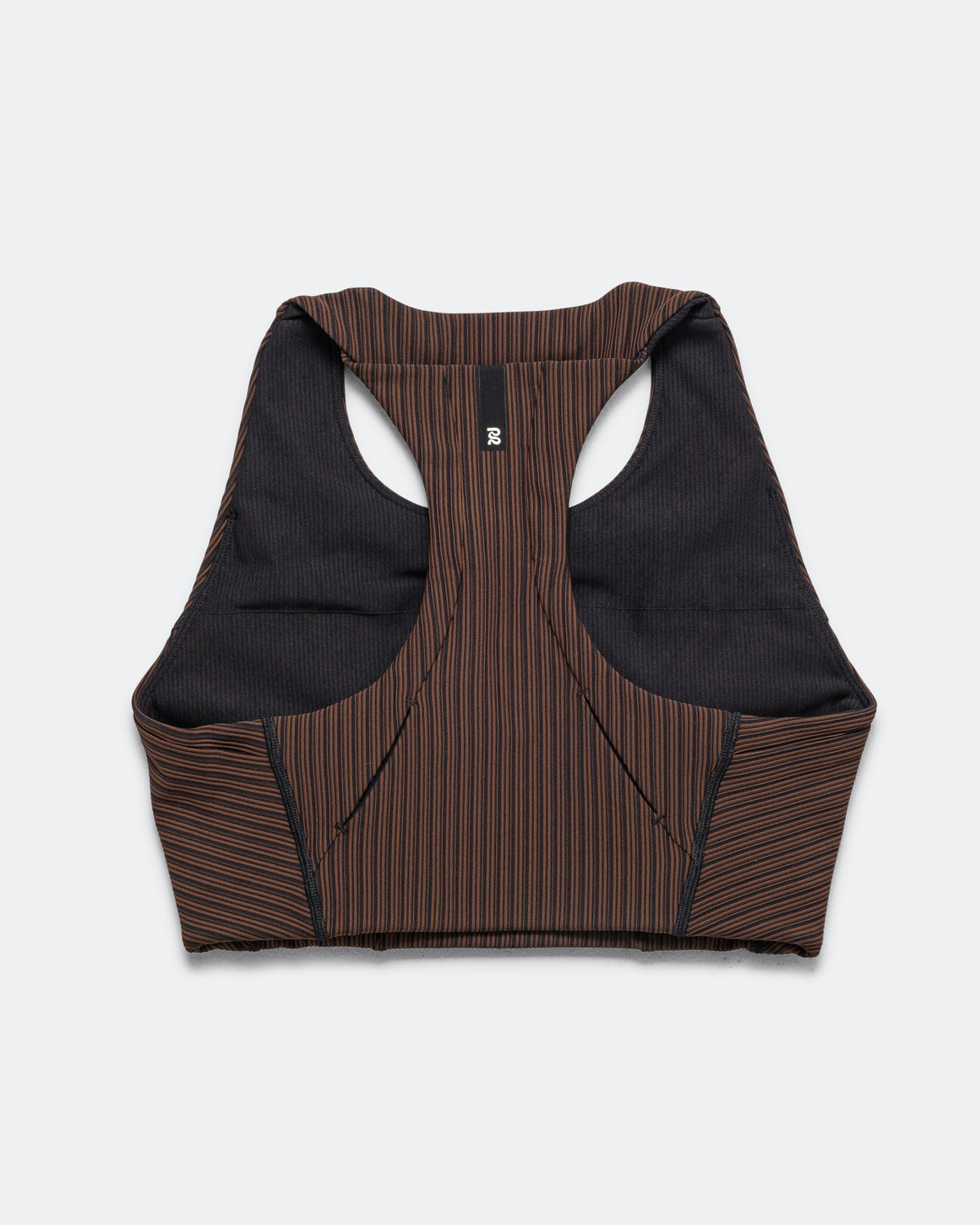 Bandit Running - Womens Striped Cadence Longline Bra - Cacao/Black - Up There Athletics
