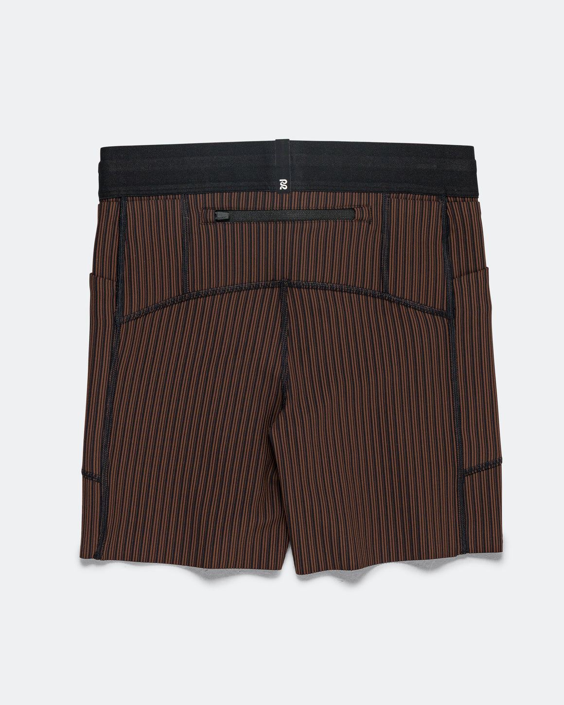 Bandit Running - Womens Striped Cadence 5in CompressionShorts - Cacao/Black - Up There Athletics