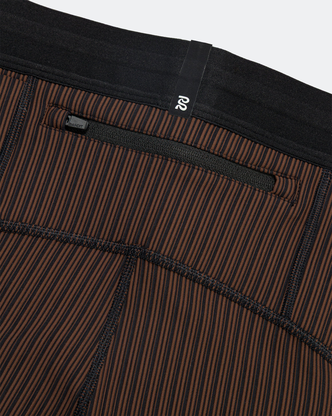 Bandit Running - Womens Striped Cadence 5in CompressionShorts - Cacao/Black - Up There Athletics