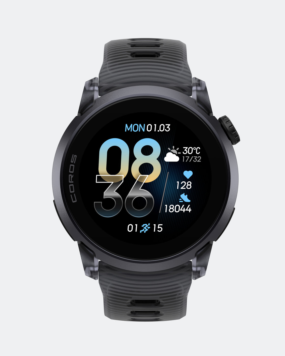 Coros - Pace 4 GPS Sport Watch - Crystal/Black Silicone Band - Up There Athletics