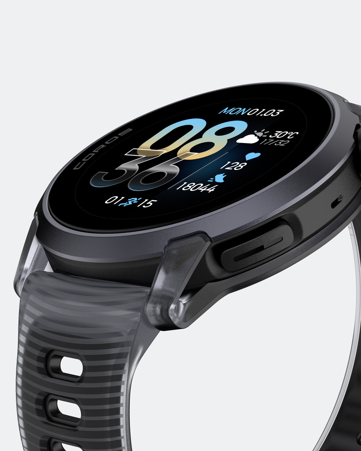 Coros - Pace 4 GPS Sport Watch - Crystal/Black Silicone Band - Up There Athletics