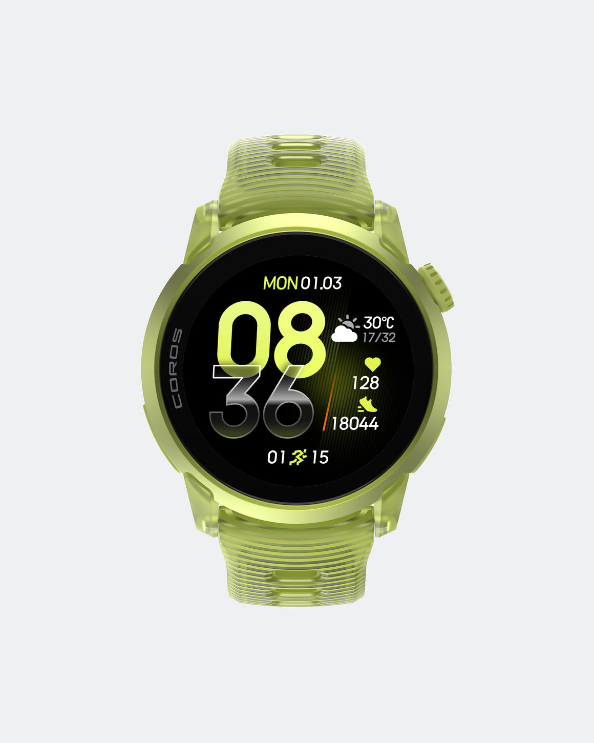 Coros - Pace 4 GPS Sport Watch - Neon Yellow/Silicone Band - Up There Athletics