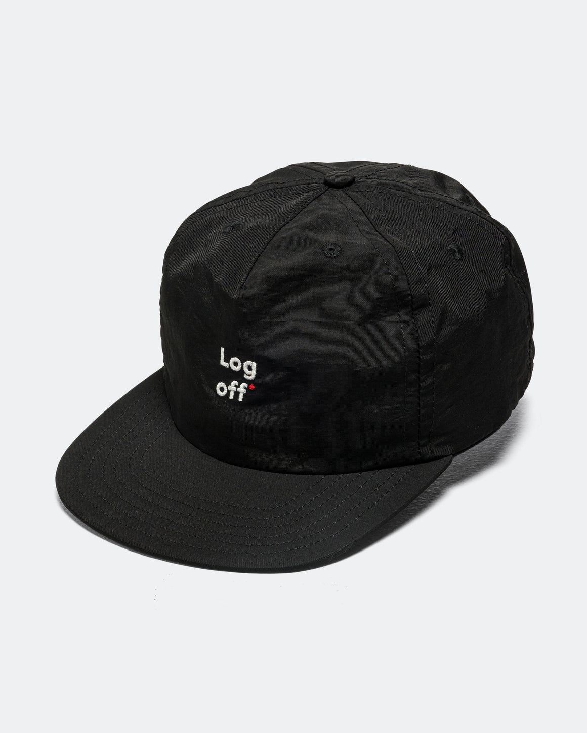 District Vision - 5 Panel Nylon Hat "Log Off" - Black - Up There Athletics