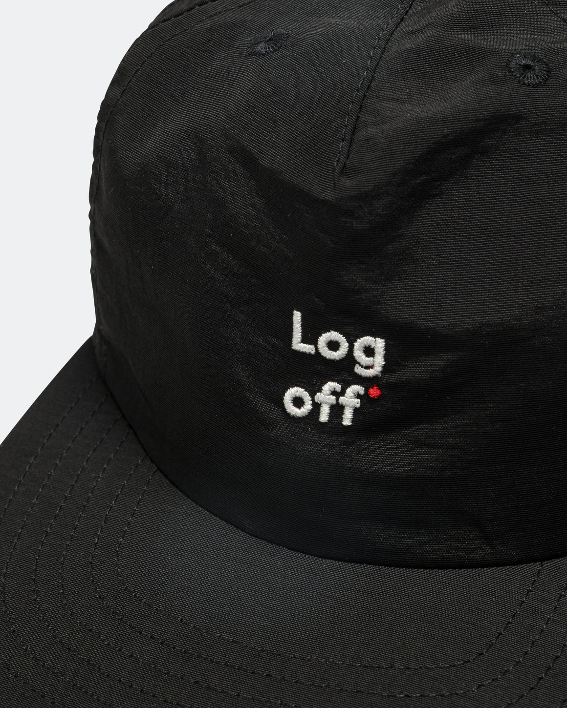 District Vision - 5 Panel Nylon Hat "Log Off" - Black - Up There Athletics