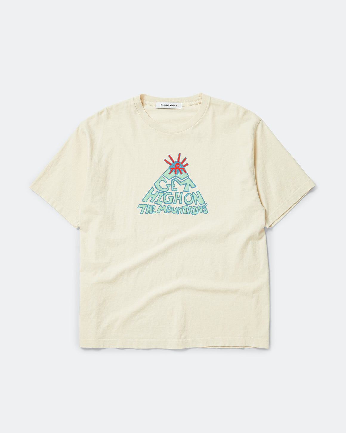 District Vision - California Cotton Tee - Mountains Vintage White - Up There Athletics