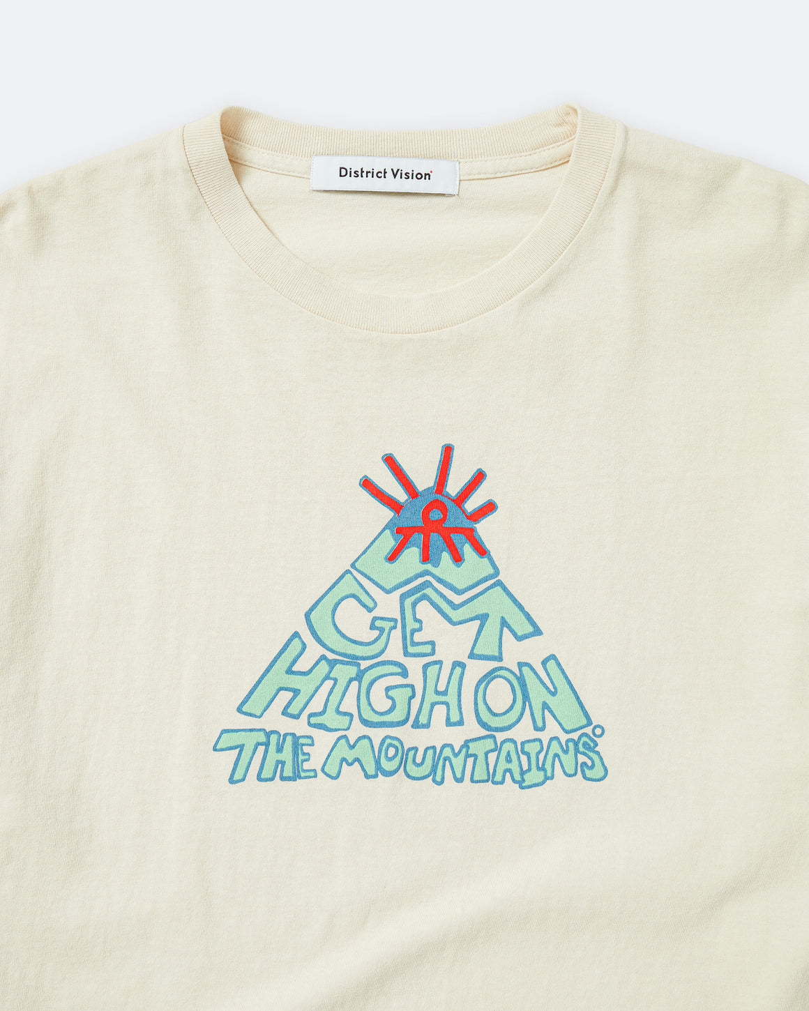 District Vision - California Cotton Tee - Mountains Vintage White - Up There Athletics