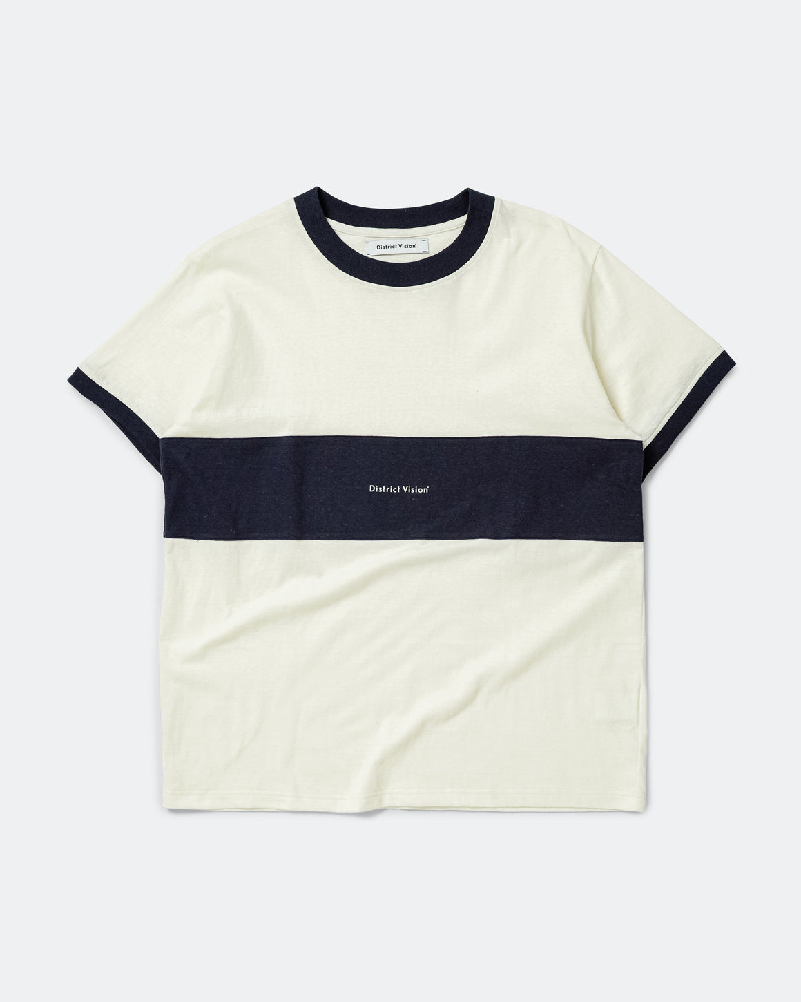 District Vision - Japan Cotton Ringer Tee - Vintage White/Navy - Up There Athletics