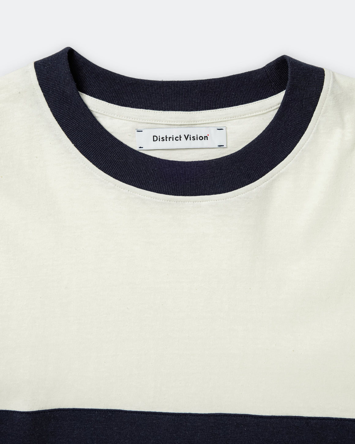District Vision - Japan Cotton Ringer Tee - Vintage White/Navy - Up There Athletics