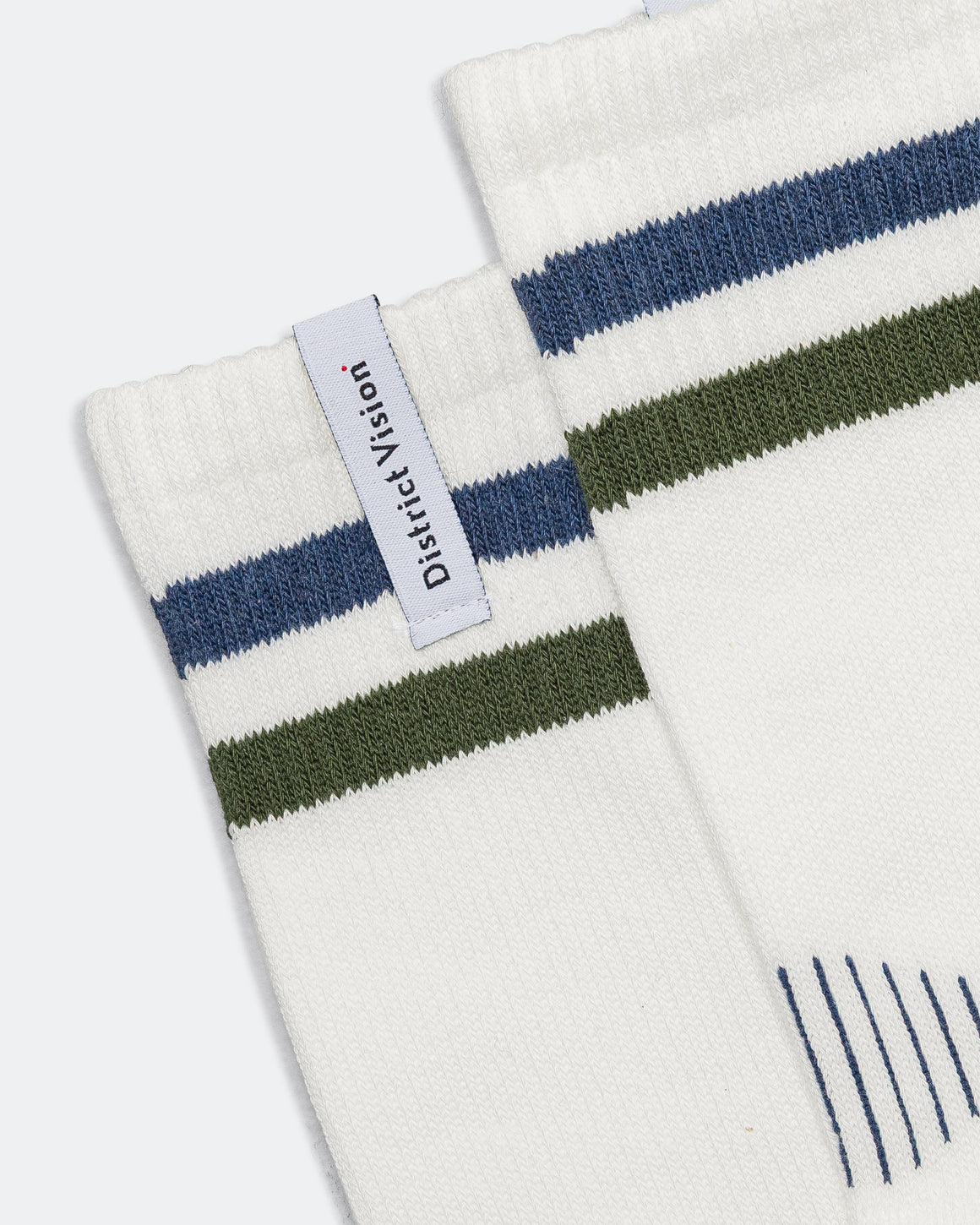 District Vision - Japanese Organic Cotton Socks - White/Navy - Up There Athletics