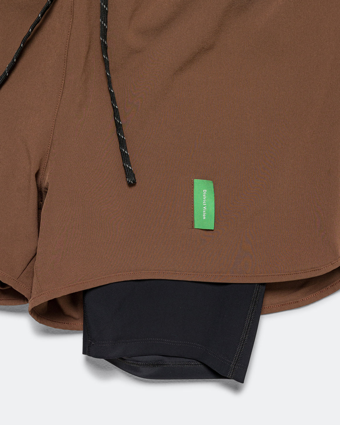 District Vision - Mens Layered Training Shorts - Espresso/Black - Up There Athletics